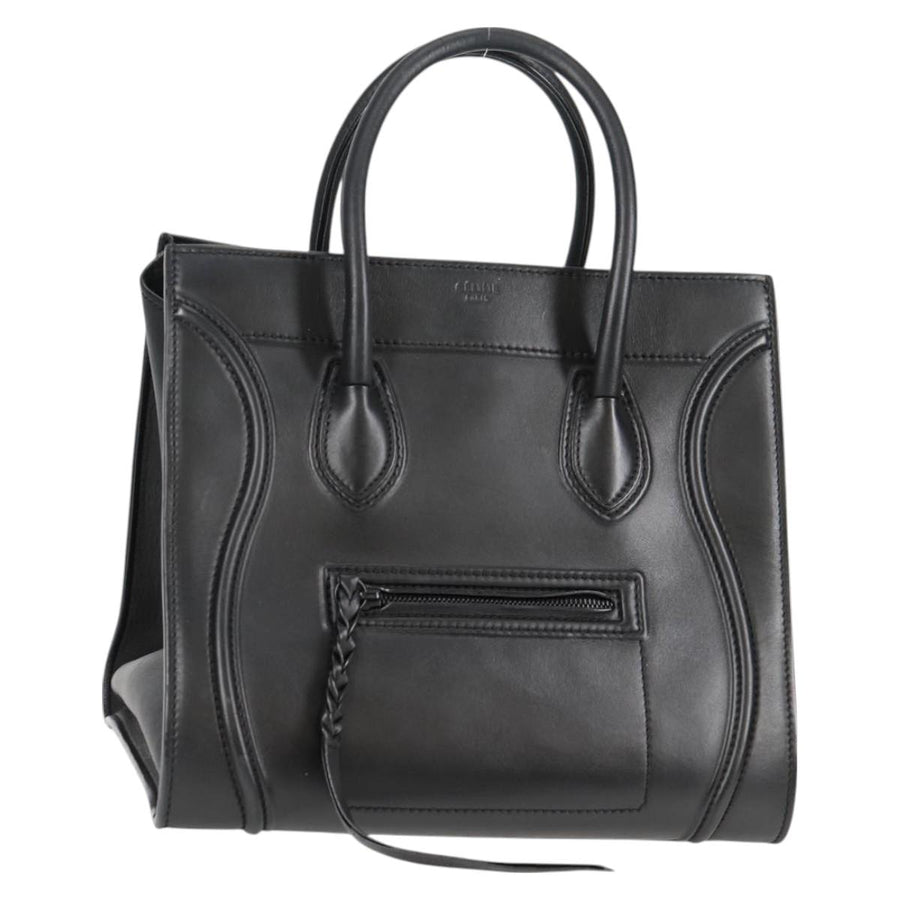 Celine Luggage Phantom Hand Bag Leather Black
