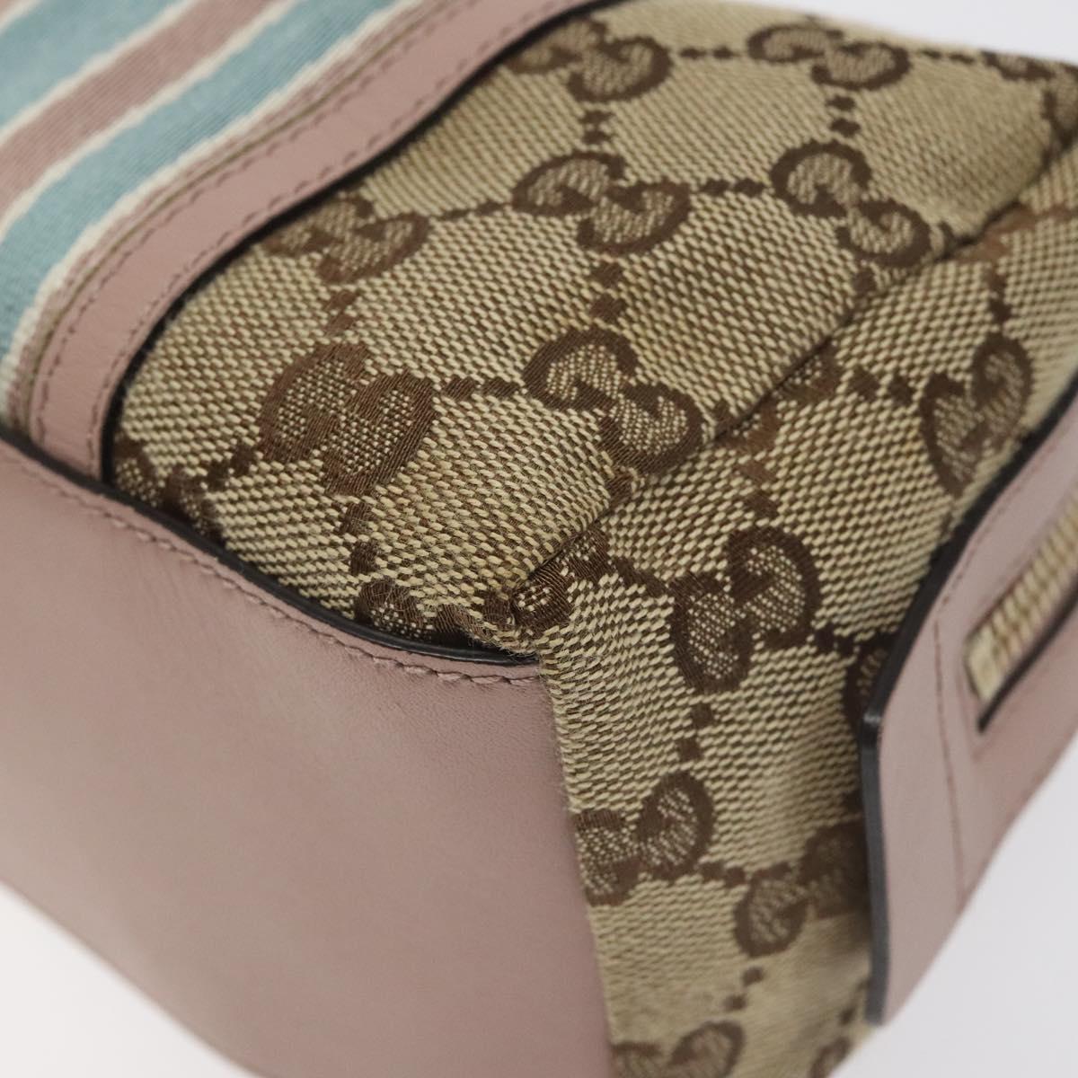 Gucci Gg Canvas Pouch Beige Gold 256636