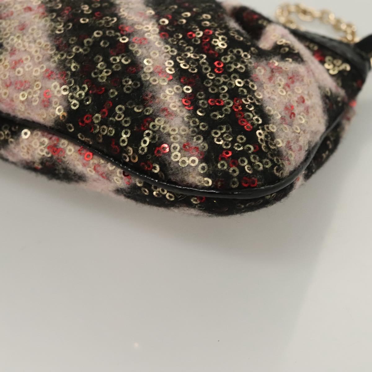 Fendi Accessory Pouch Sequin Pink Gold