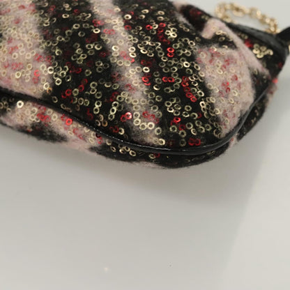 Fendi Accessory Pouch Sequin Pink Gold