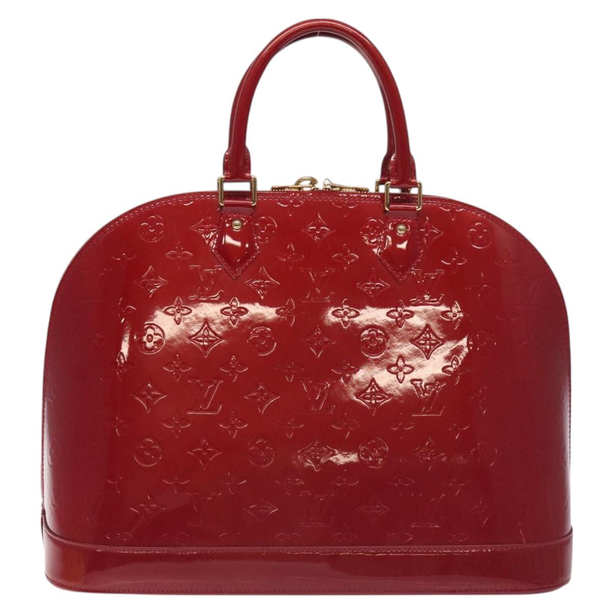 Louis Vuitton Monogram Vernis Alma Gm Hand Bag Pomme D'amour M93596