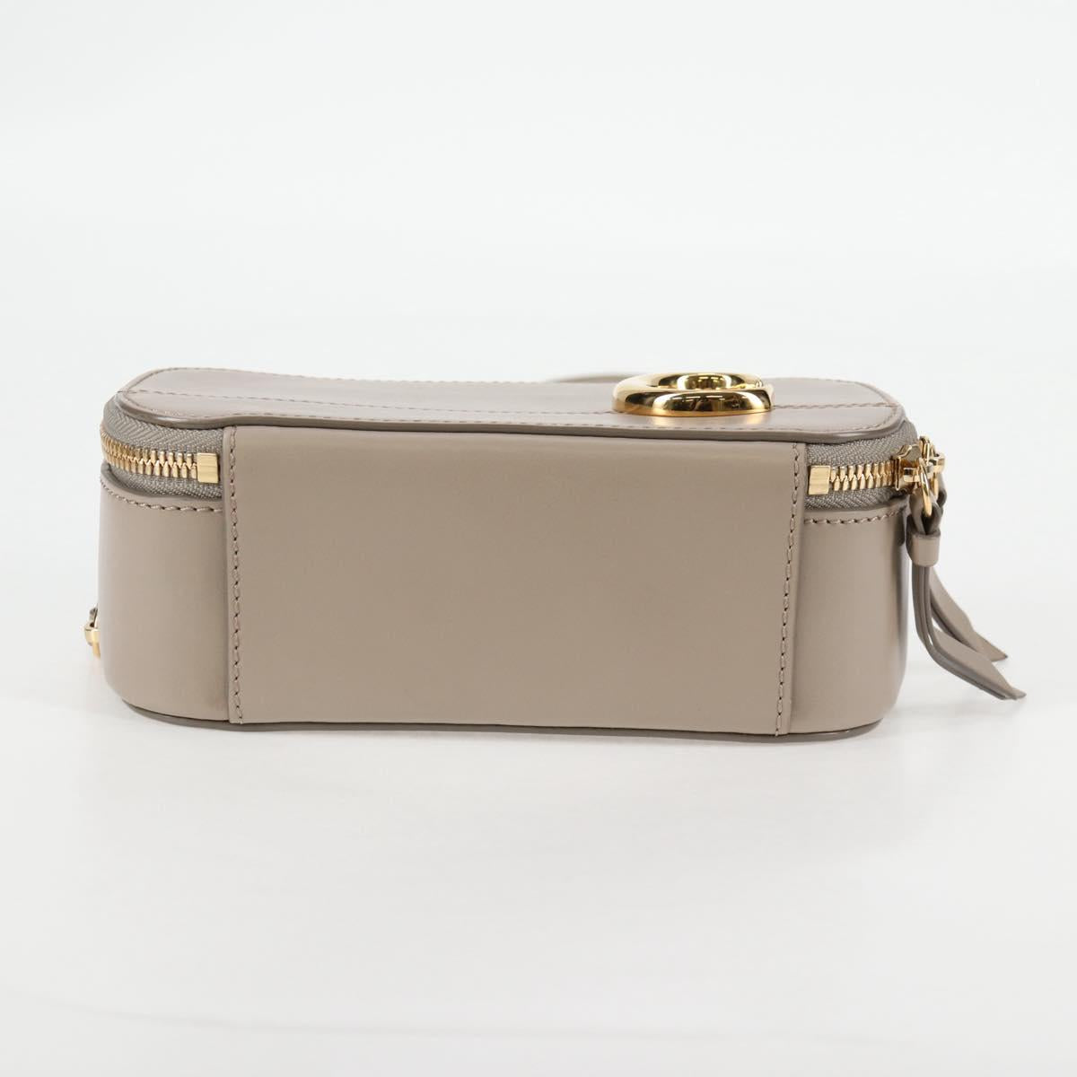 Chloe Chain Shoulder Bag Leather Beige Gold