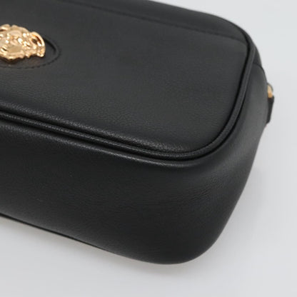 Versace Shoulder Bag Leather Black Gold