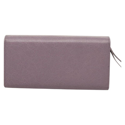 Balenciaga Classic Continental Zip Wallet Leather Purple 253038