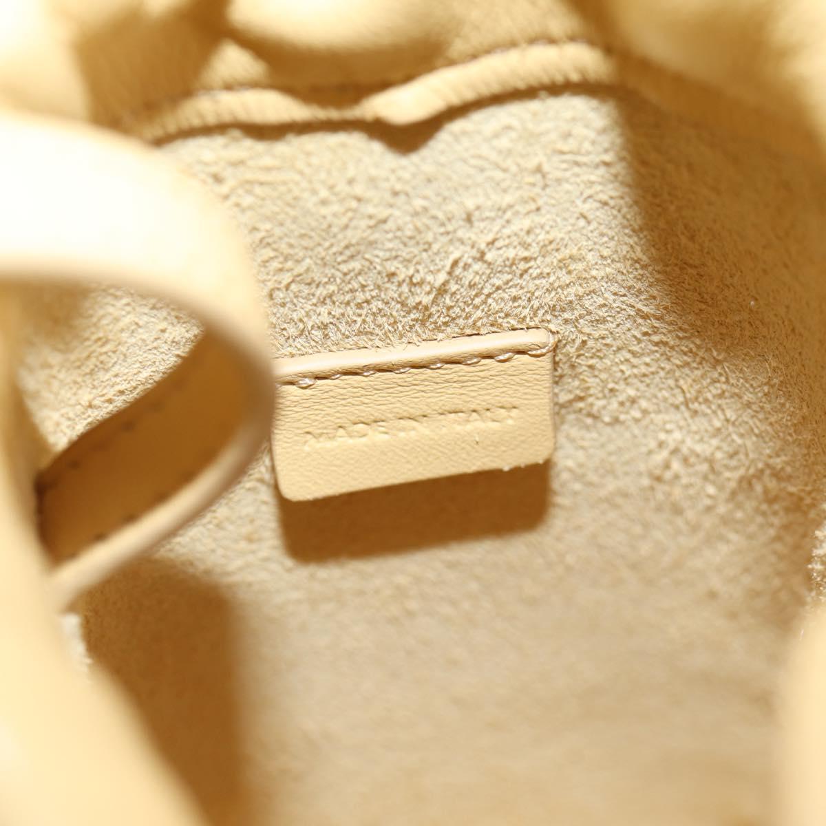 Celine Cuir Triomphe Drawstring Mobile Pouch Leather Yellow