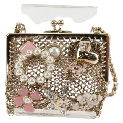 Chanel Camellia Coco Mark Chain Pouch Metal Gold Ap2890 Cc