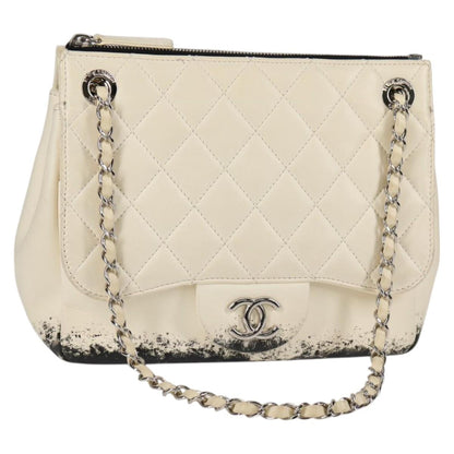 Chanel Matelasse Chain Shoulder Bag Lamb Skin Silver Gold Cc