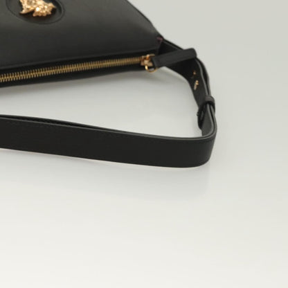 Versace Shoulder Bag Leather Black Gold