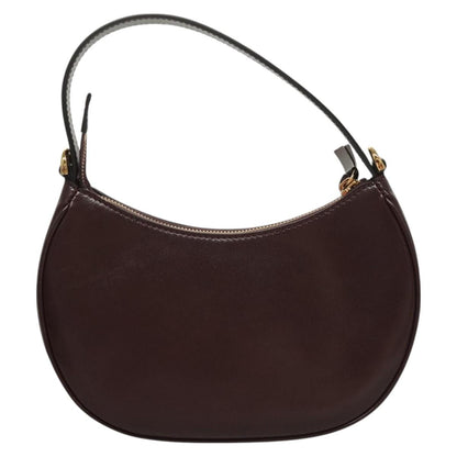 Versace Shoulder Bag Leather 2WAY Brown Gold
