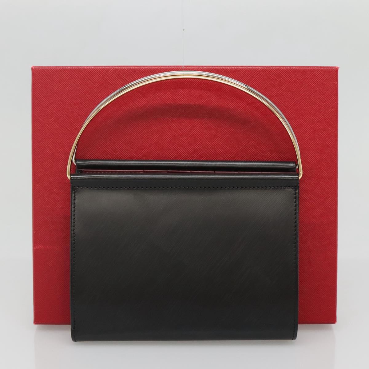 Cartier Trinity Wallet Bag Hand Bag Leather Black