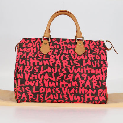 Louis Vuitton Monogram Graffiti Speedy 30 Hand Bag Pink M93704 Lv