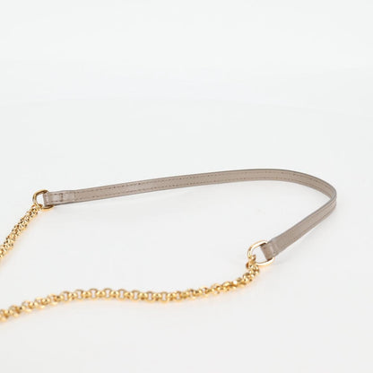 Chloe Chain Shoulder Bag Leather Beige Gold