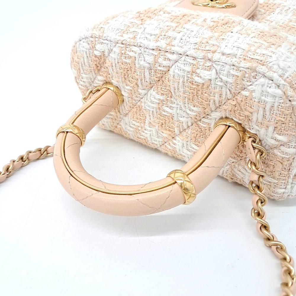 Chanel Tweed Top Handle Tote And Shoulder Bag (10000164)