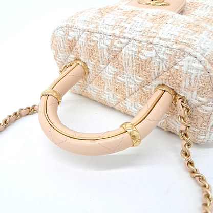 Chanel Tweed Top Handle Tote And Shoulder Bag (10000164)