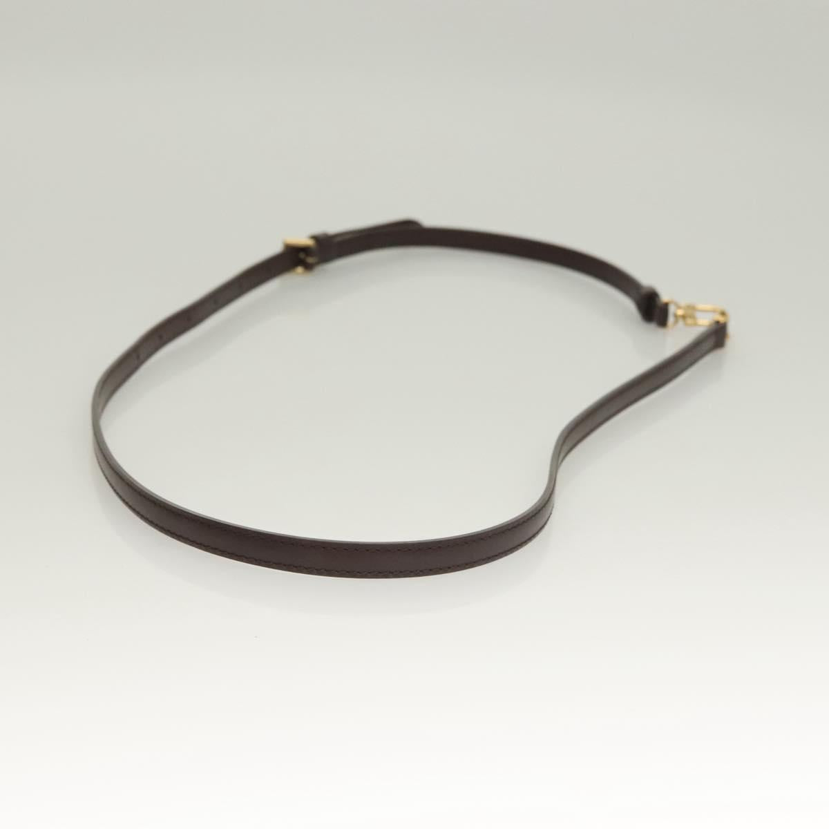 Louis Vuitton Damier Shoulder Strap Leather 38.6""-45.7"" Brown