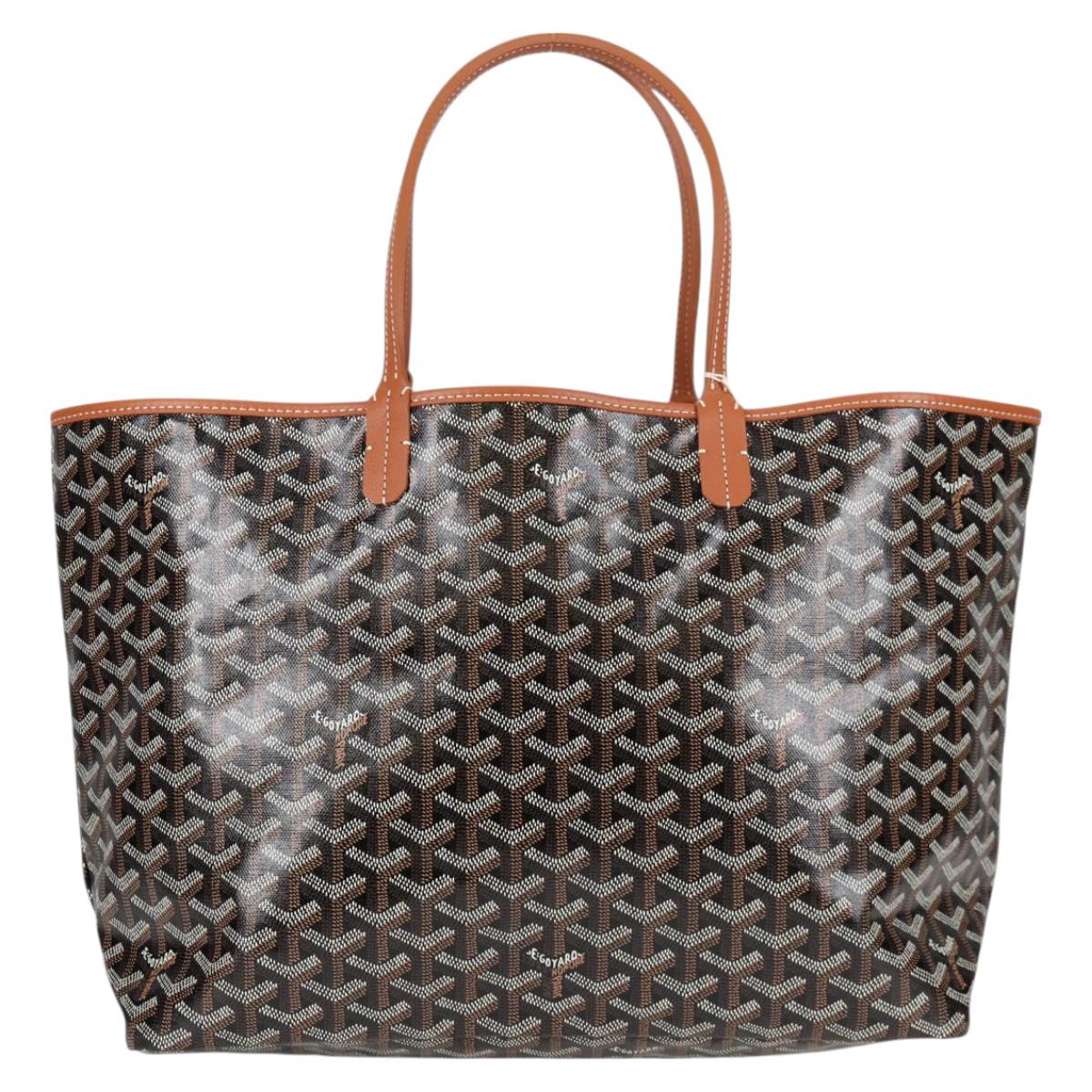Goyard Herringbone Saint Louis Gm Tote Bag Pvc Black