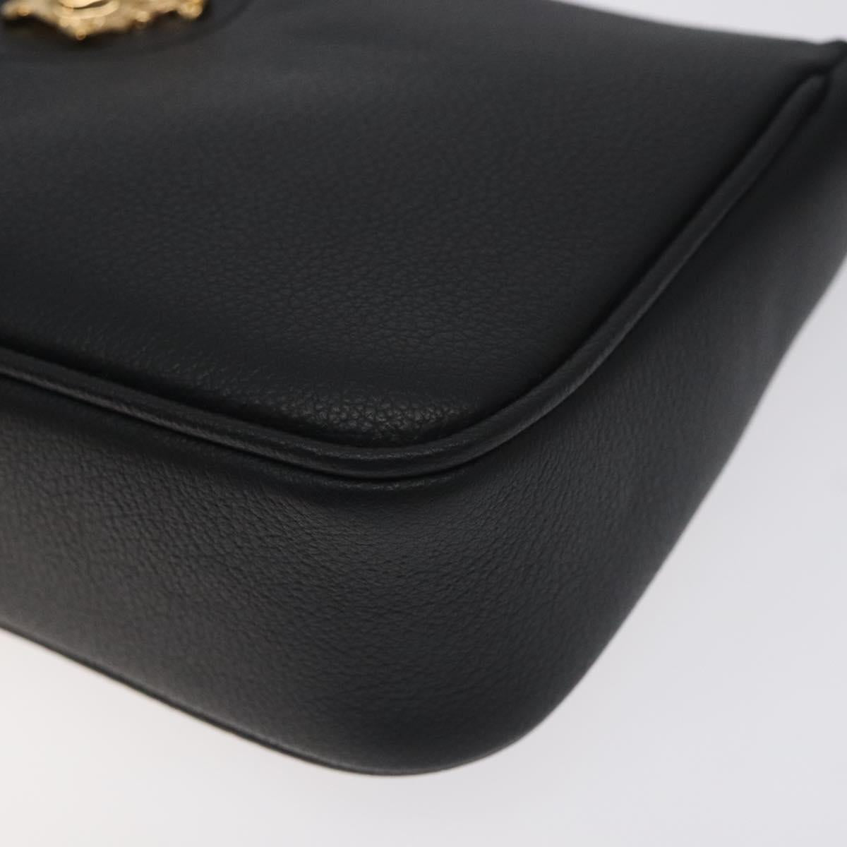 Versace Shoulder Bag Leather Black Gold