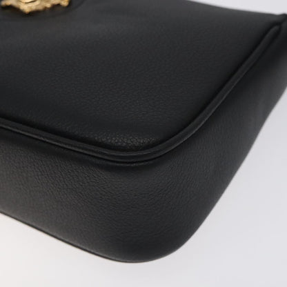 Versace Shoulder Bag Leather Black Gold