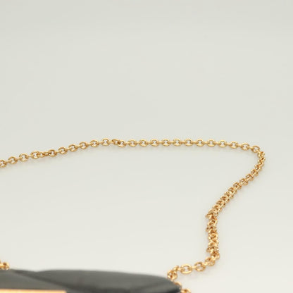 Versace Chain Shoulder Bag Leather Black Gold