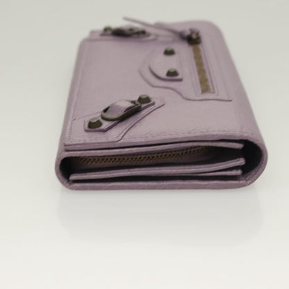 Balenciaga Classic Continental Zip Wallet Leather Purple 253038