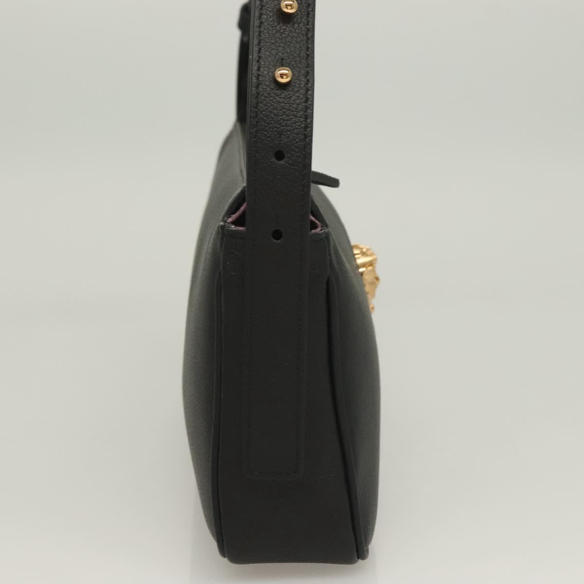 Versace Shoulder Bag Leather Black Gold