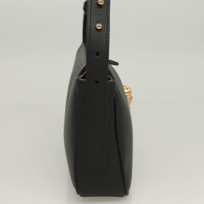 Versace Shoulder Bag Leather Black Gold