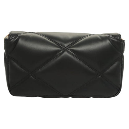 Versace Chain Shoulder Bag Leather Black Gold