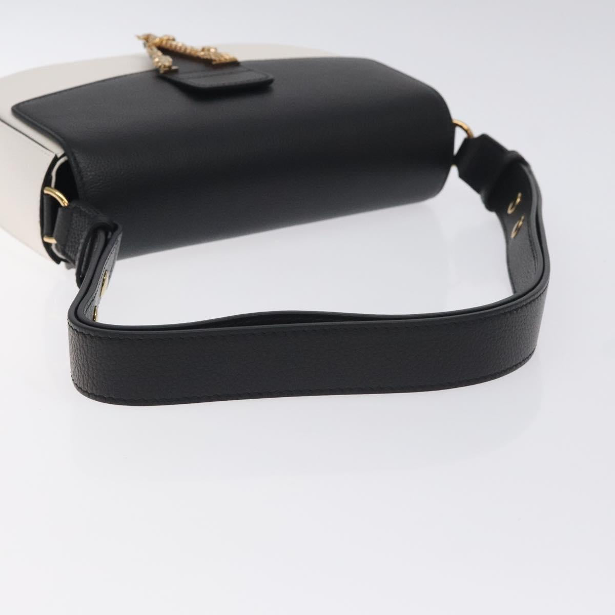 Versace Shoulder Bag Leather Black Gold White