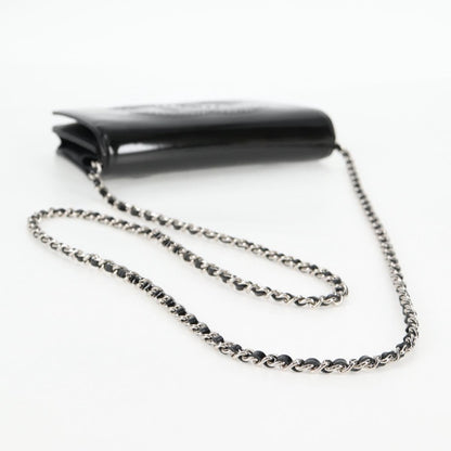 Chanel Chain Shoulder Bag Enamel Black Cc