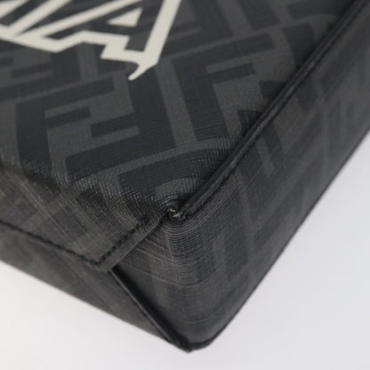 Fendi Zucca Canvas Clutch Bag Pvc Black Silver