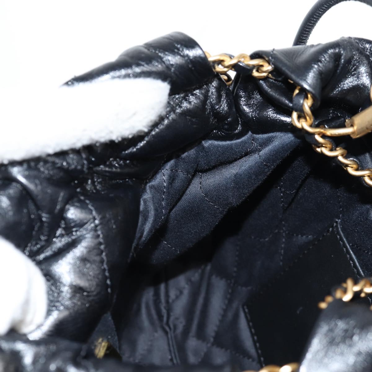 Chanel Chain Chanel 22 Shoulder Bag Leather Black Gold Cc