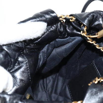 Chanel Chain Chanel 22 Shoulder Bag Leather Black Gold Cc