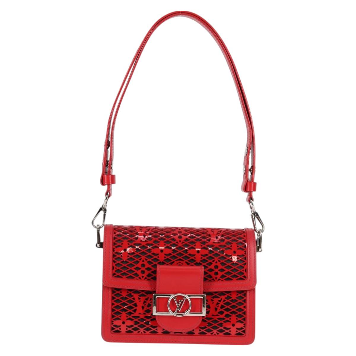 Louis Vuitton Monogram Lace Dauphine Mini Shoulder Bag Red M20359
