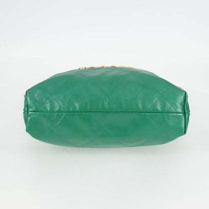 Chanel Chain Chanel 22 Shoulder Bag Lamb Skin Green Gold Cc