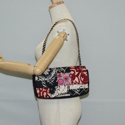 Chanel Chain Matelasse Shoulder Bag Canvas Black Cc