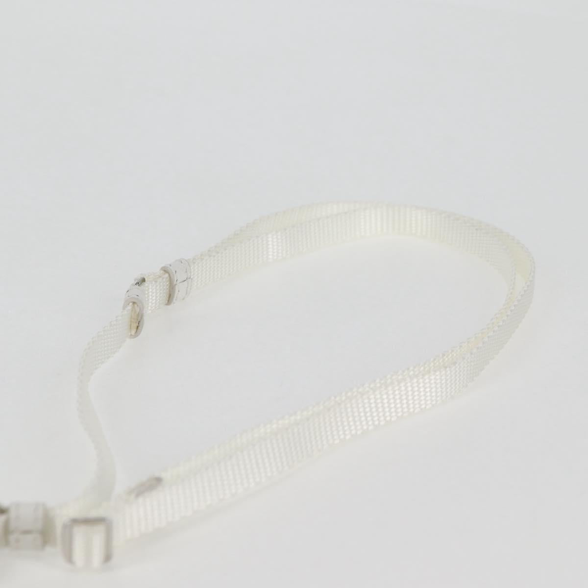 Prada Shoulder Bag Nylon White Silver
