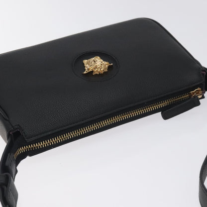 Versace Shoulder Bag Leather Black Gold