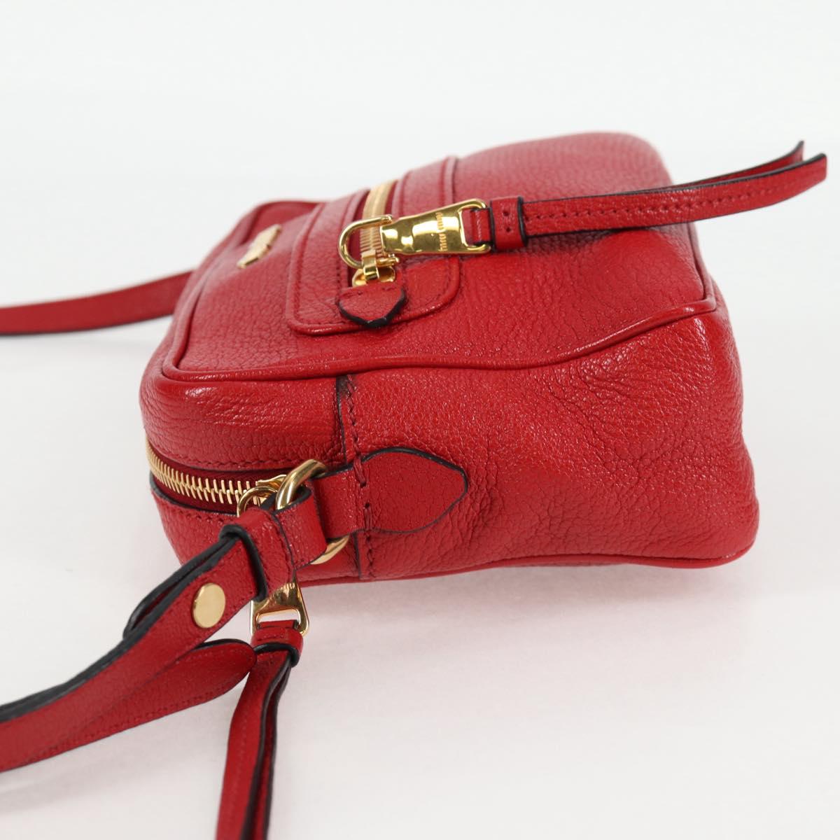 Miu Miu Shoulder Bag Leather Red Gold