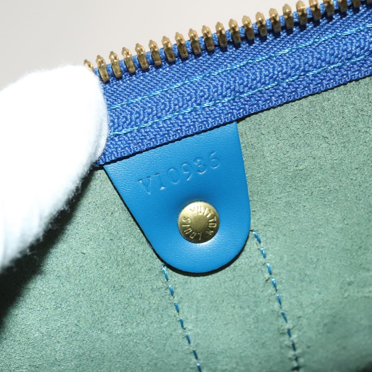 Louis Vuitton Epi Keepall 50 Boston Bag Blue M42965 Lv
