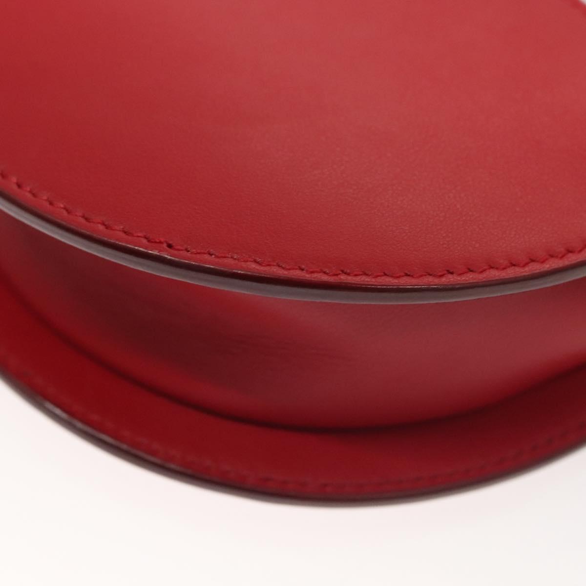 Bally Shoulder Bag Leather Red Gold