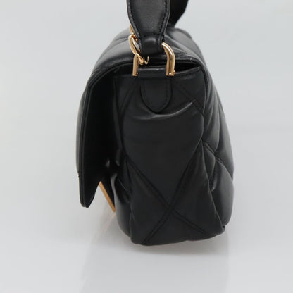 Versace Chain Hand Bag Leather 3WAY Black Gold