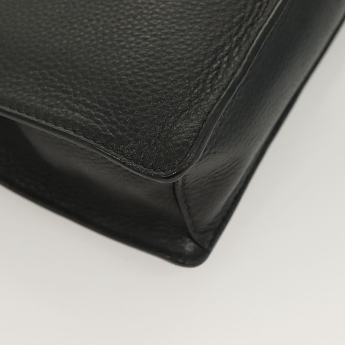 Prada Clutch Bag Leather Black Silver 2vf006