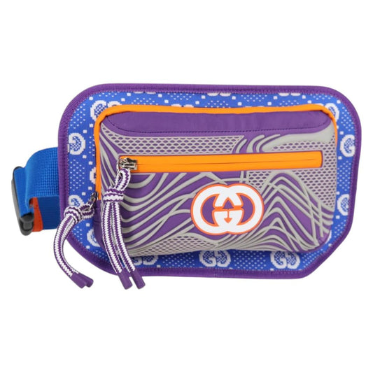 Gucci Waist Bag Nylon Silver Purple 752102