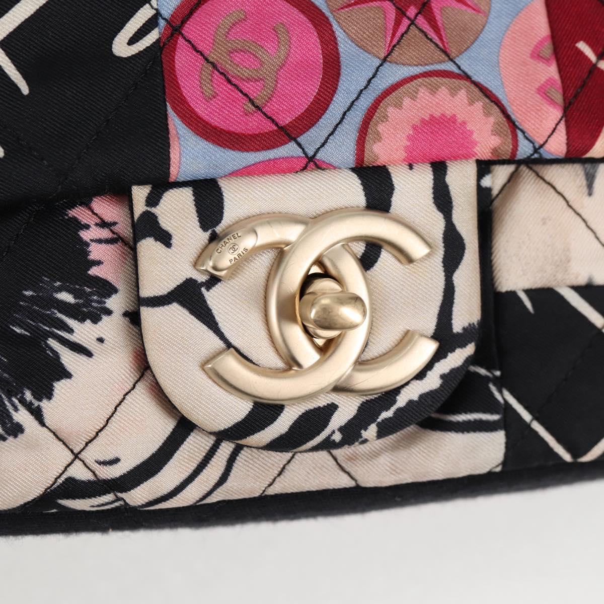 Chanel Chain Matelasse Shoulder Bag Canvas Black Cc