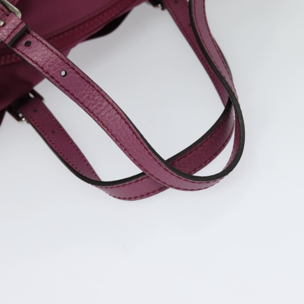 Gucci Gg Canvas Guccissima Hand Bag Nylon 2WAY Pink Silver 387067