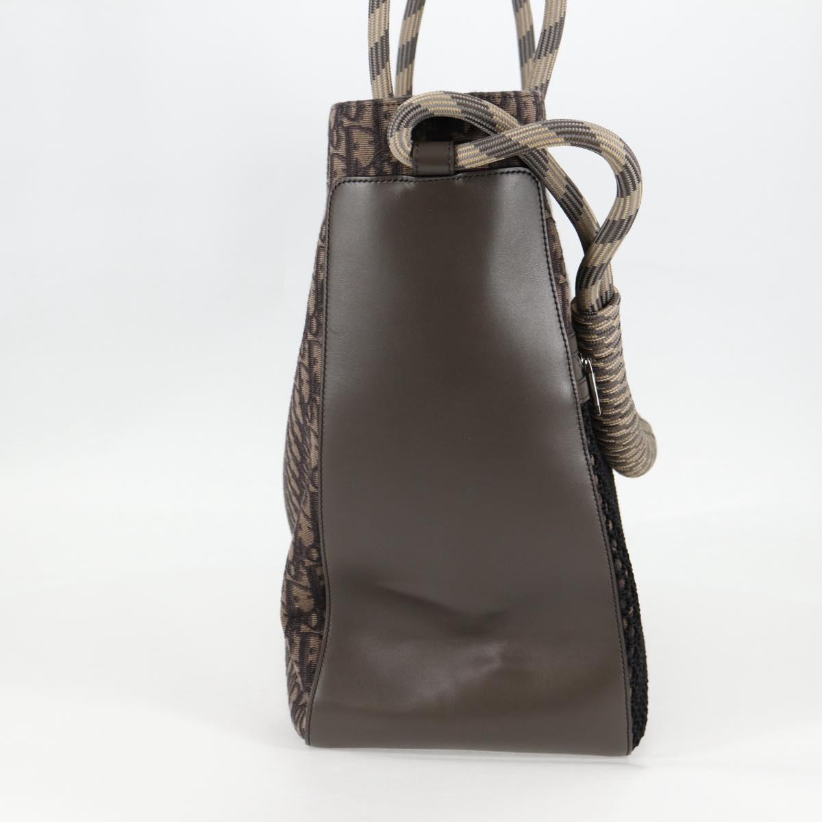 Christian Dior Tote Bag Trotter Canvas Gray Silver