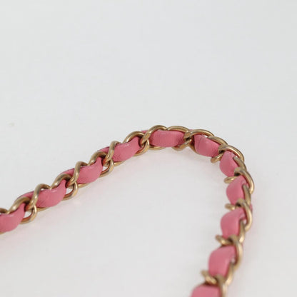 Chanel Matelasse Chain Shoulder Bag Wool Pink Gold Cc