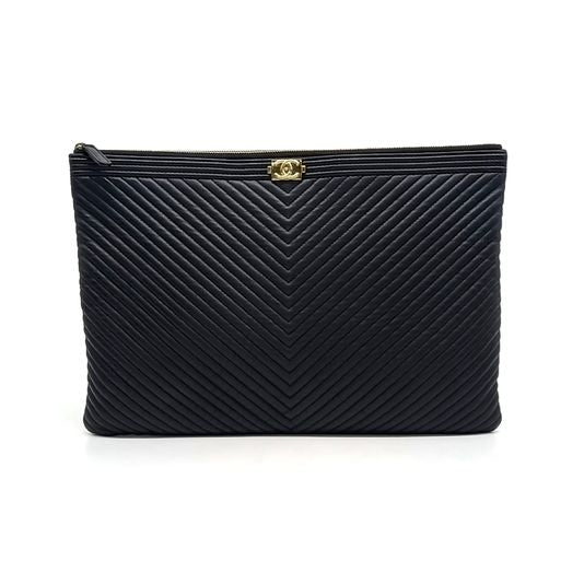 Chanel Chevron Boy Clutch Large (10124964)
