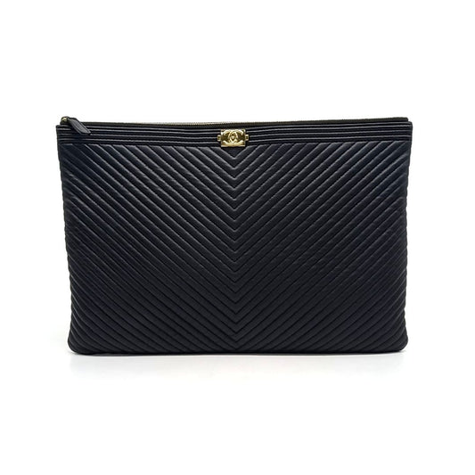 Chanel Chevron Boy Clutch Large (10124964)