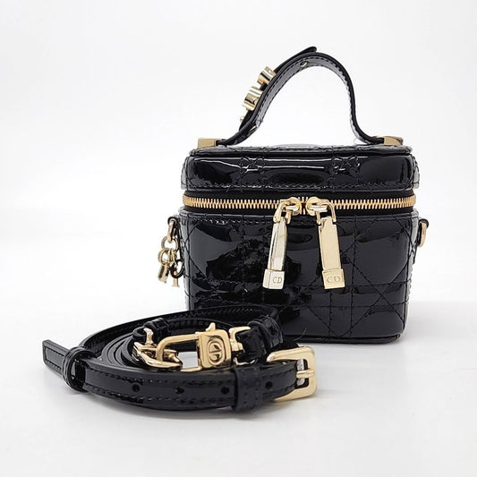 Christian Dior Patent Cannage Micro Vanity (10205711)